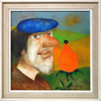 Ota Janeček - Muž v modrém baretu - originál